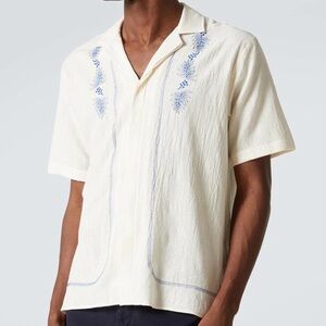 Orlebar Brown Maitan embroidered cotton bowling shirt